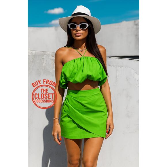 ZARA BLOGGER FAVE!!! Co-Ord Set Balloon Crop Top + Mini Skirt LIMITED EDITION! - Picture 1 of 16